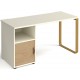 Cairo Straight Desk with Brass Leg and Integrated Cupboard